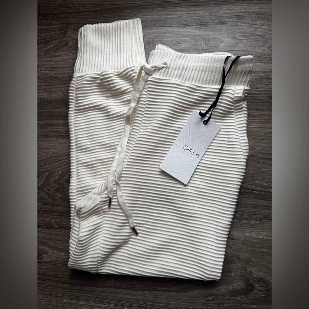 NWT Calia Ribbed White Joggers